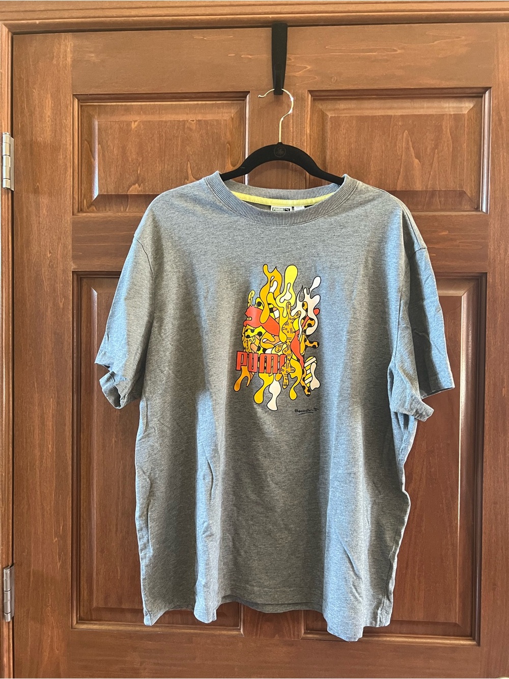 PUMA x Britto T-shirt Short Sleeves Graphic Art Grey Multicolor Size XL